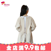 双层韩版时尚卡通小兔子耳朵带袖套围裙 罩衣厨房衣 工作服情侣款