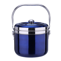 加厚不锈钢节能省电免火再煮锅汤炖蒸焖烧锅保温锅气电两用正 加厚宝石蓝9L
