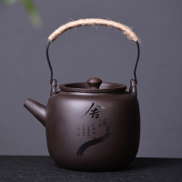 复古整套原矿紫砂提梁壶功夫茶具套装家用泡茶壶茶杯冷水壶大容量 《舍得》紫砂单提梁壶