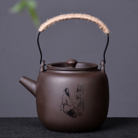 复古整套原矿紫砂提梁壶功夫茶具套装家用泡茶壶茶杯冷水壶大容量 《陶公醉》紫砂单提梁壶