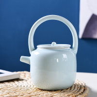 复古整套原矿紫砂提梁壶功夫茶具套装家用泡茶壶茶杯冷水壶大容量 《影青》提梁单壶