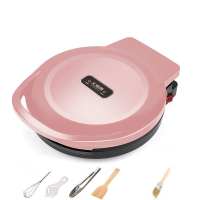 电饼铛家用双面加热电饼档自动断电恒温煎烤锅烙饼蛋糕机迷小型 玫瑰金加礼包