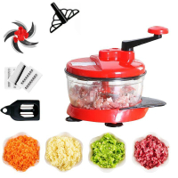 [大容量2-4升]多功能绞肉机家用手动绞菜机搅肉料理机搅馅机器 升级款机器2.0升