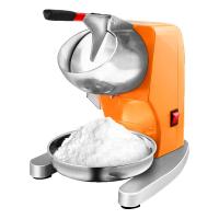 刨冰机商用奶茶店碎冰机大功率电动冰沙机雪花冰机打冰机绵绵冰机 橙色(加高机身)(双刀双盖)送豪华礼包 冰沙杯