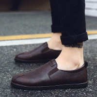爵奥康2019春季新款百搭男鞋英伦懒人豆豆皮鞋男士夏季韩版潮流休闲潮鞋英伦一脚蹬皮面小皮鞋夏季