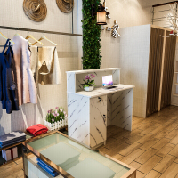 苏宁放心购A收银台店铺小型服装店小吃店复古收银柜台简约现代吧台前台简约新款