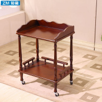 苏宁放心购功夫茶桌欧式圆形小茶几沙发边几麻将桌边角几简约棋牌室小桌子实木电话架Q简约新款