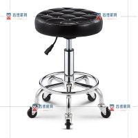苏宁放心购带滑轮的小凳大工椅旋转升降美发美甲凳师傅凳圆 多格黑铁轮直送 标配简约新款