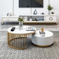 苏宁放心购风椭圆形茶几组合客厅简约后现代轻奢创意圆茶几桌小户型ins 白色组合 整装简约新款