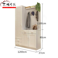 苏宁放心购现代简约鞋柜厅柜带穿衣镜客厅储物玄关柜隔断进鞋柜衣帽柜 1.2米四抽左柜(百叶) 组装简约新款