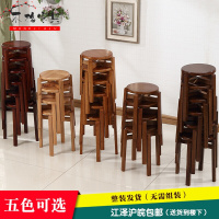 苏宁放心购实木圆凳餐桌凳可叠家用木凳子餐厅凳板凳白色榫头加固凳简约新款