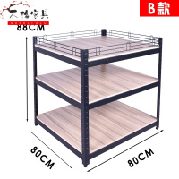 苏宁放心购钢木纹花车货架带轮子甩货车商场超市便利店奶堆架展示台简约新款