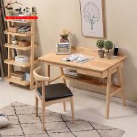 苏宁放心购全实木书桌台式家用电脑桌简约小户型带抽屉卧室学习桌子小学生课桌椅简约新款