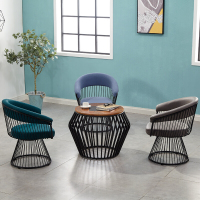 苏宁放心购单人沙发椅轻奢阳台休闲椅旋转创意美甲椅服装店懒人沙发 4件套 可 黑架 其他简约新款