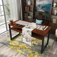 苏宁放心购书法桌书画桌毛笔写字台双层简易书桌办公桌培训绘画桌电脑桌n19简约新款