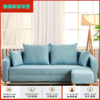 苏宁放心购多功能圆沙发床1.8米折叠双人实木小户客厅布艺拆洗简约新款
