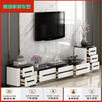 苏宁好货烤漆电视柜简约小户型钢化玻璃电视柜茶几组合现代客厅电视墙地柜简约新款