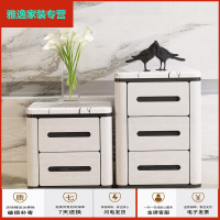 苏宁好货现代简约大理石斗柜小户型客厅收纳储物柜电视柜边柜二斗柜简约新款