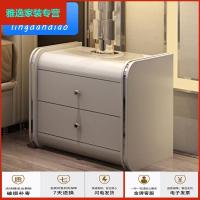 苏宁好货皮床床头柜卧室家具软体床边柜子北欧现代简约白色储物柜收纳柜简约新款