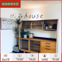 苏宁放心购简约现代实木餐边柜日式家具北欧酒柜展示柜樱桃木色茶水柜小户型简约新款