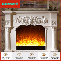 苏宁放心购美式欧式壁炉 实木壁炉架 电子壁炉装饰柜花罗马柱1/1.2/1.5米简约新款