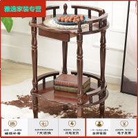 苏宁放心购欧式圆形小茶几沙发边几麻将桌边角几简约棋牌室小桌子实木电话架简约新款