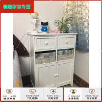 苏宁放心购特价韩式实木床头柜抽屉式收纳柜卧室边柜子储物小柜美式藤编斗柜简约新款