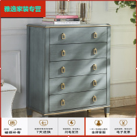 苏宁放心购美式五斗柜轻奢实木储物柜黑胡桃木卧室柜子靠墙客厅收纳柜5斗柜简约新款