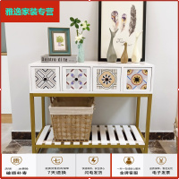 苏宁放心购轻奢斗柜实木美式五斗柜客厅储物收纳柜彩绘卧室抽屉柜阳台置物架简约新款