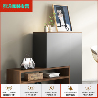 苏宁放心购意式极简鞋柜带换鞋凳简约现代轻奢多功能家用口可坐入户玄关柜简约新款