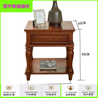 苏宁精选阳台茶桌移动茶车边柜小茶桌迷你美式角几实木边几小边桌复古方几欧式客厅电话桌沙边柜简约茶几放心购