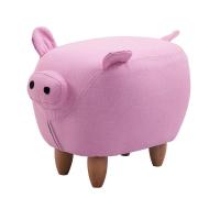 家具好货牛猪坐墩子时尚可爱麂皮绒牛造型脚凳家用实木动物换鞋凳黑色牛皮牛放心购