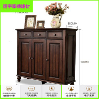 家具好货美式鞋柜乡村全实木隔断玄关柜复古厅边柜大容量客厅储物柜定制 白蜡木四 整装放心购