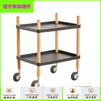 家具好货北欧酒店餐车茶水小推车家用三层火锅置物架多功能移动实木酒水车放心购