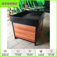 苏宁放心购钢木组合永辉款水果货架展示柜台双层中岛不锈钢超市果蔬菜架简约新款