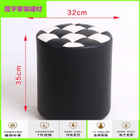 苏宁放心购软包园凳子圆形家用客厅时尚创意沙发小凳子皮坐墩子登子蹲懒人矮圆柱体皮凳试鞋凳坐墩櫈子软凳鞋垫换鞋凳简约新款