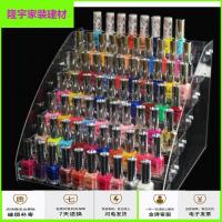 苏宁放心购梯形指甲油展示架化妆品塑料简易地摊透明架立架大号美甲产品新款简约新款