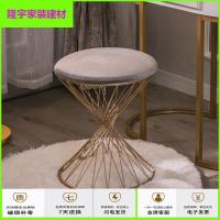 苏宁放心购北欧ins风椅子简约家用梳妆凳金色鸟巢铁艺化妆凳美甲靠背 换鞋椅简约新款