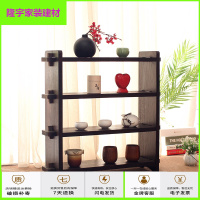 苏宁放心购日式实木茶棚博古架小茶壶架收纳架储物架置物架收纳柜多宝架棕色简约新款