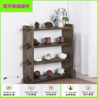 苏宁放心购日式实木茶棚博古架小茶壶架收纳架储物架置物架收纳柜多宝架绿色简约新款