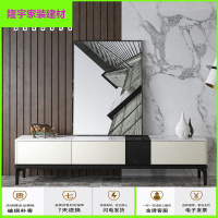 苏宁放心购意式极简钢化玻璃茶几电视柜组合后现代简约地机柜客厅家具成套装简约新款