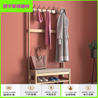 苏宁放心购实木挂衣架落地口鞋架简易衣帽架玄关挂包包置物架卧室衣服架子简约新款