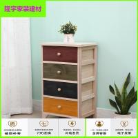 苏宁放心购美式乡村做旧实木床头柜现代简约边几收纳柜斗柜储物柜卧室家具简约新款