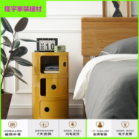 苏宁放心购北欧ins网红床头柜现代简约白色圆形创意小柜子迷你简易塑料边柜简约新款