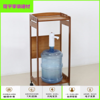 苏宁放心购楠竹子茶具架饮水机架热水瓶壶电磁炉多功能置物架餐车可移动茶车简约新款