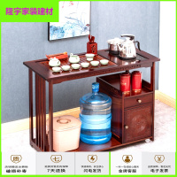 苏宁放心购竹茶桌饮水机架家用泡茶机沙发边水桶茶水架实木茶水车客厅置物架简约新款