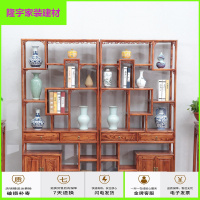苏宁放心购中式仿古实木榆木博古架茶叶架置物架多宝阁展示架货柜茶架子简约新款