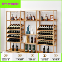 苏宁放心购欧式家用酒架酒吧落地酒柜葡萄酒红酒实木收纳展示架置物架酒杯架简约新款