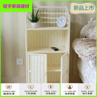 苏宁放心购四层简易储物柜子床头柜鞋柜宝宝玩具藤编收纳柜玩具实木手工简约新款