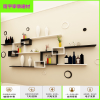苏宁放心购墙上置物架电视背景壁柜挂件创意格子客厅卧室装饰一字隔板三联体简约新款